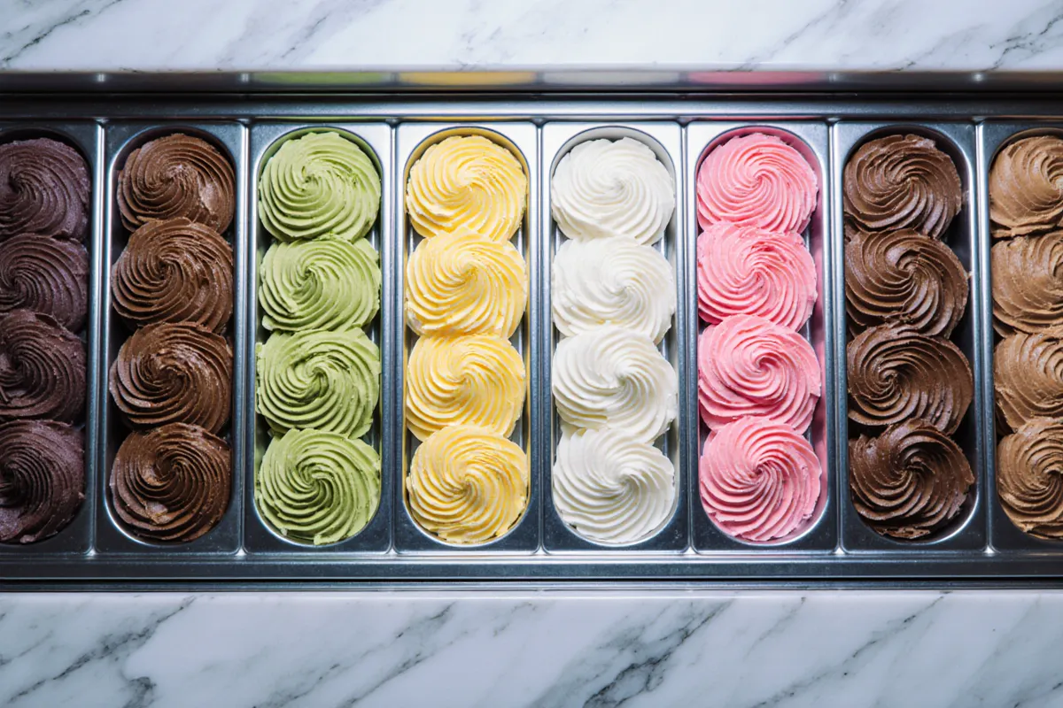Gelato mantecato per vetrina